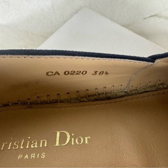 Dior Granville Tie Dye Denim Blue White Logo Embroidered Espadrille - Picture 13 of 14